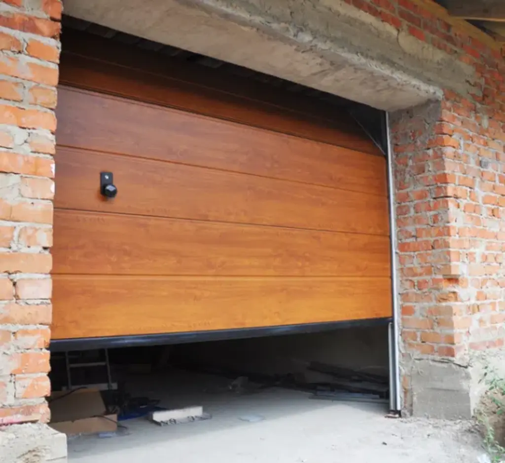 modern wood look sectional garage door