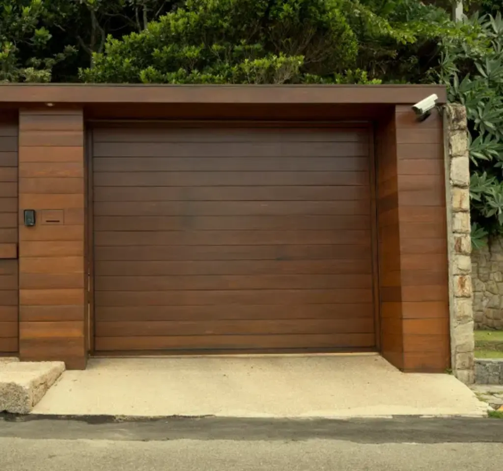luxury wood grain garage door design