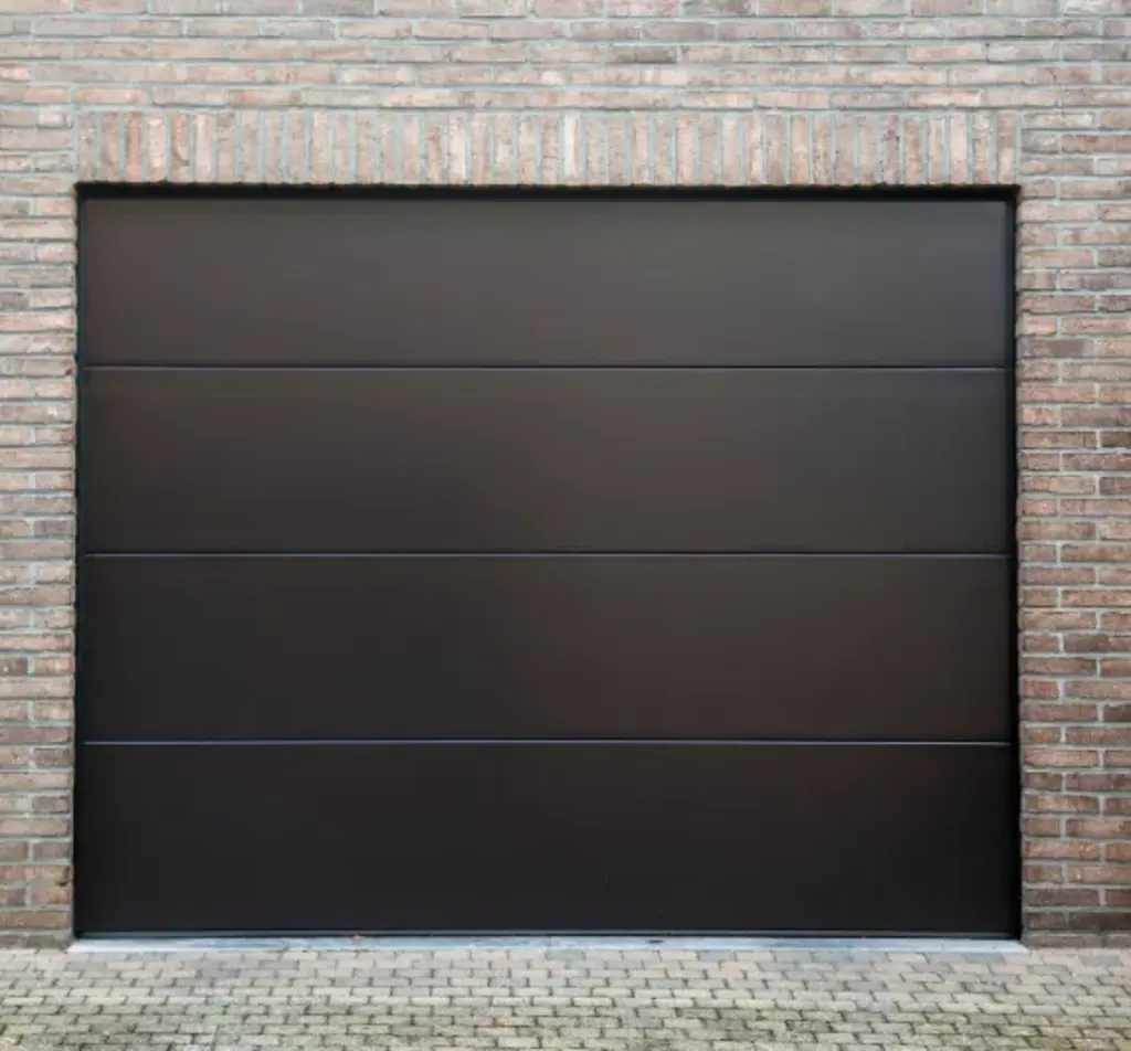 modern black sectional garage door