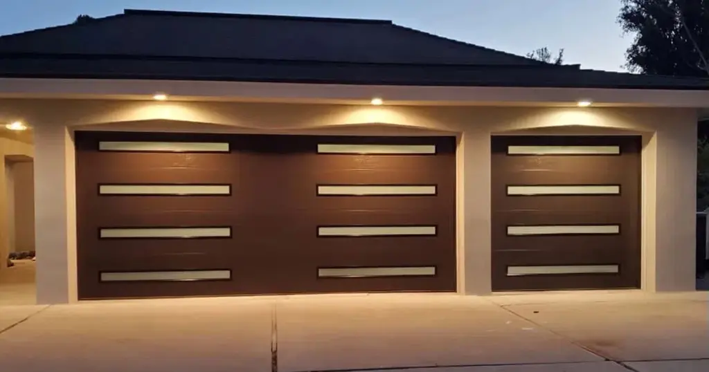 modern wood style garage doors