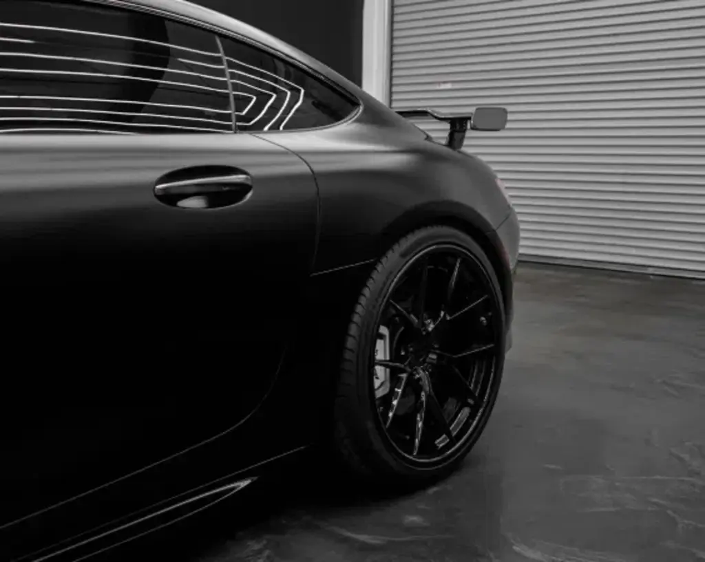 black sports car