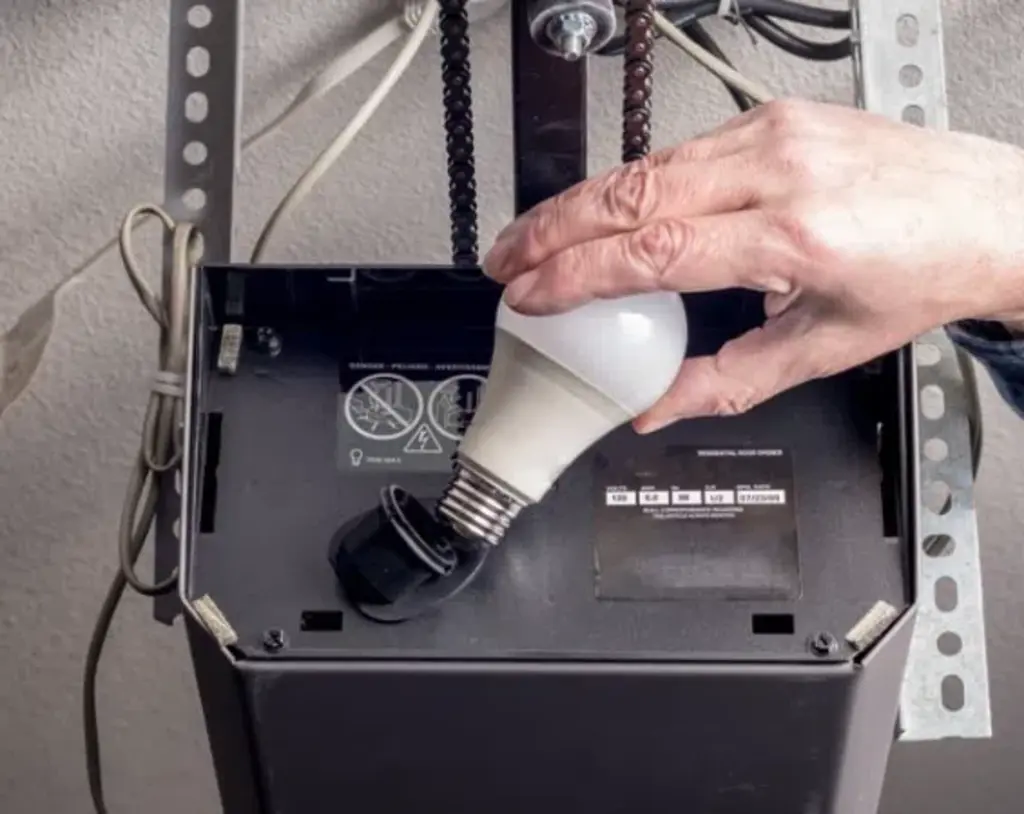installing light bulb on garage door opener