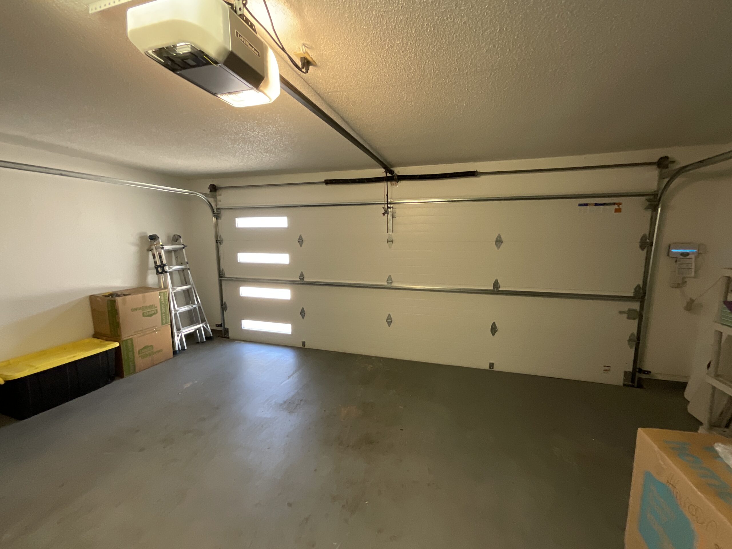 Steel garage door interior liftmaster opener
