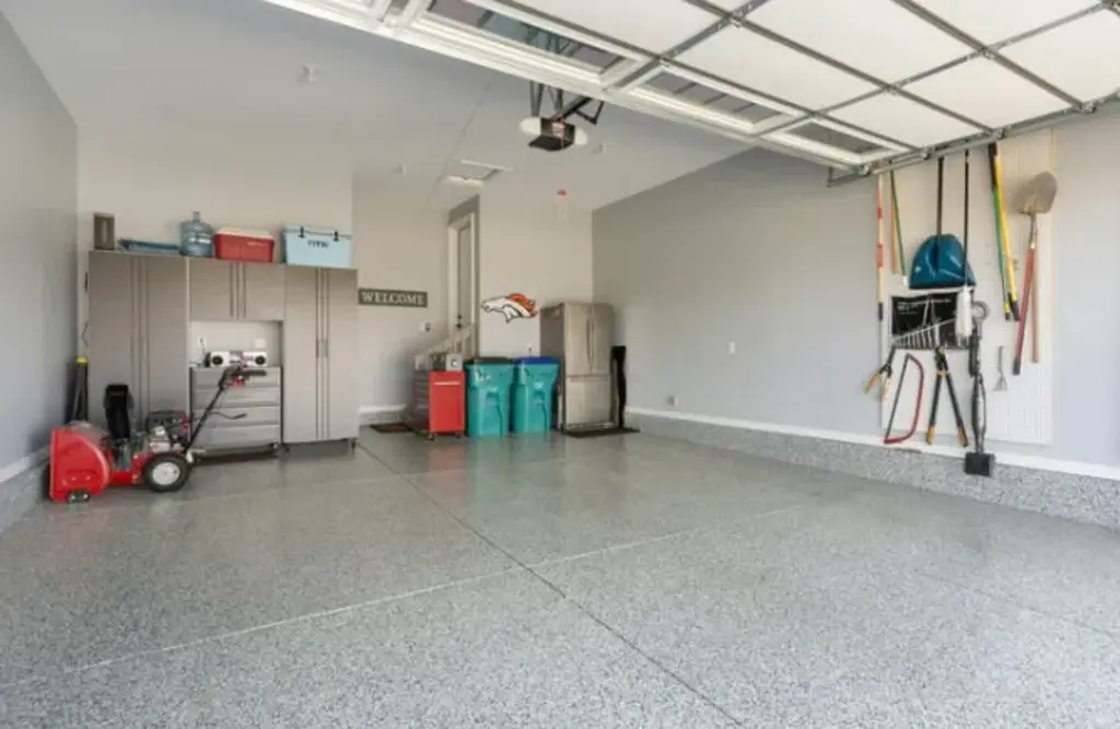garage with tools and openers