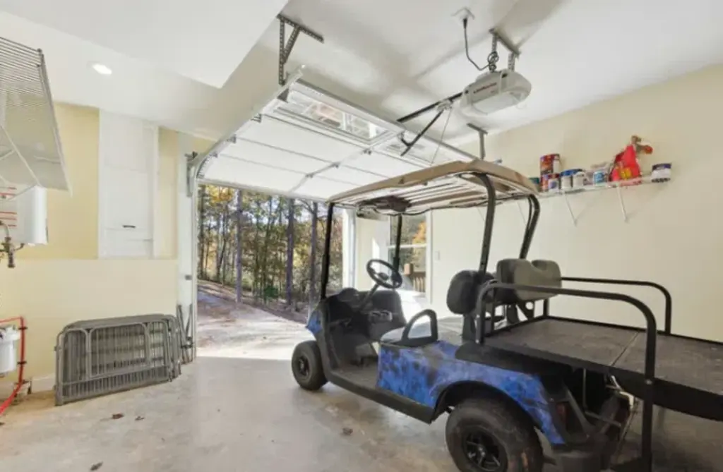 gulf cart inside the garage