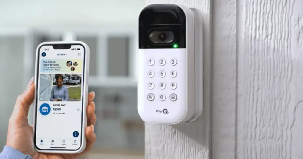 configuring myq app using phone beside safetycode