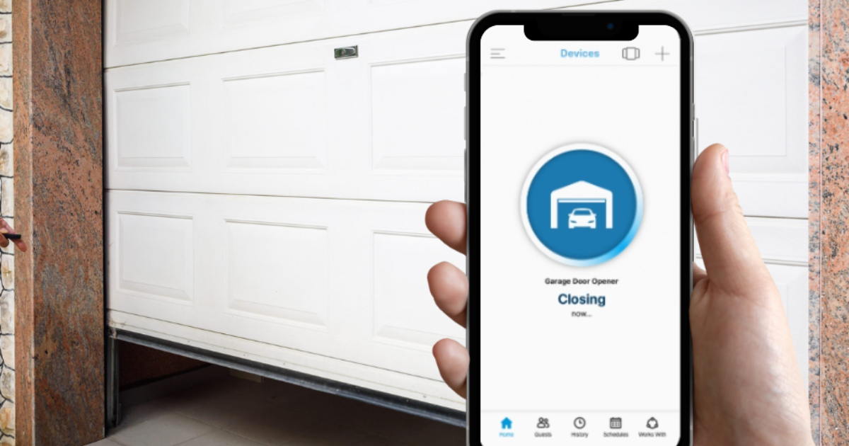 Smart garage door opener app graphic