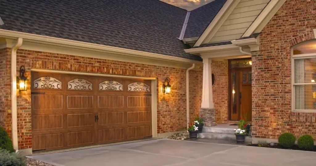 elegant wood grain garage doors