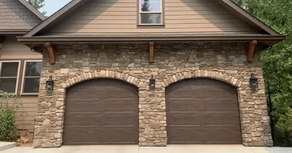 modern wood grain garage doors