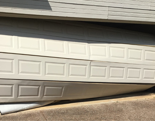 Damaged garage door