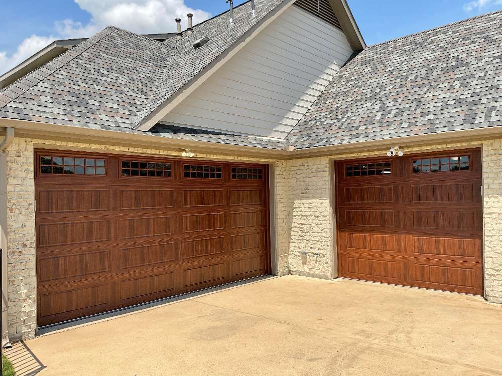 Brown residential garage door