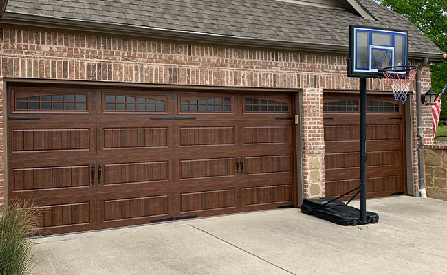 Wooden garage door