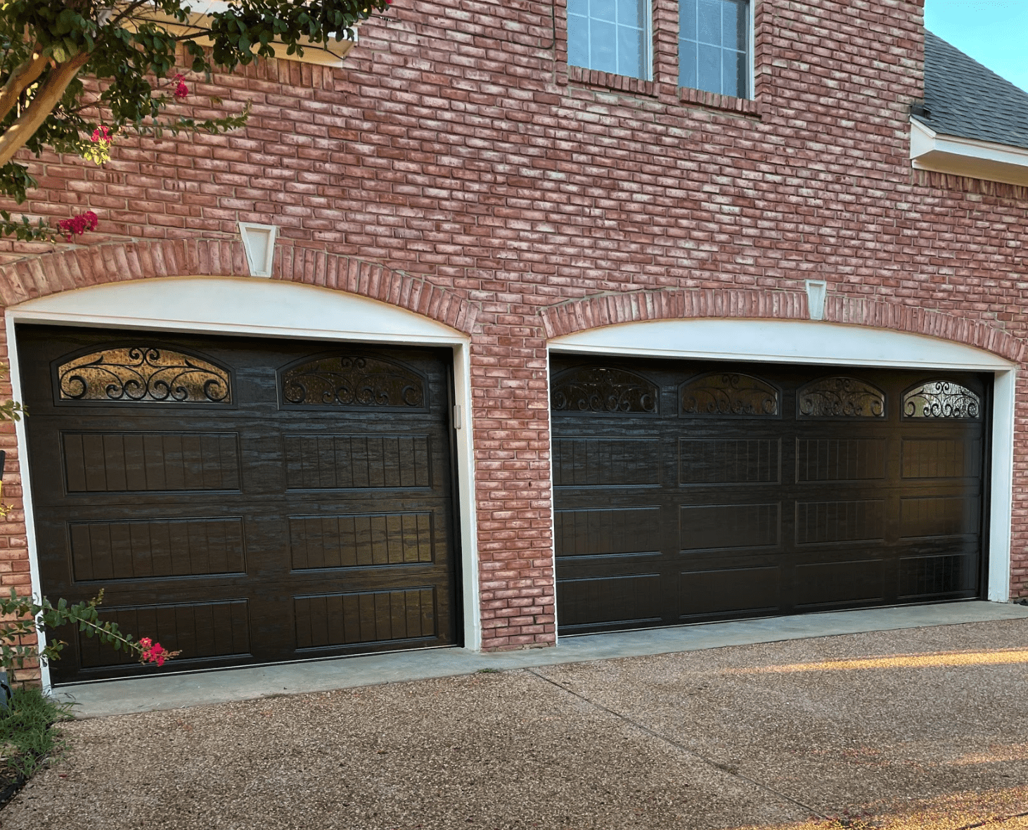 Black garage door after