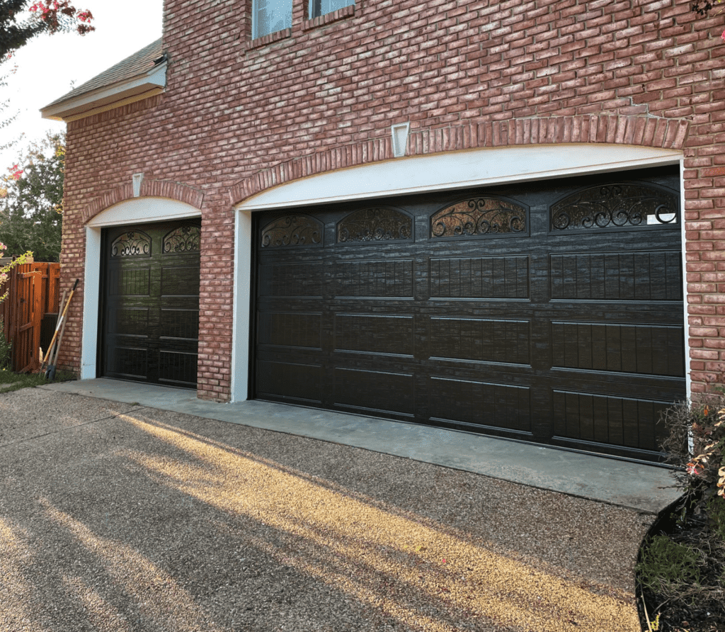 Black garage door